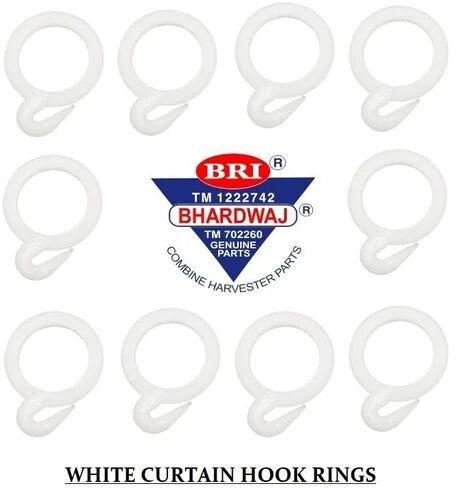 Plastic Curtain Hook Rings White, Length : 5inch