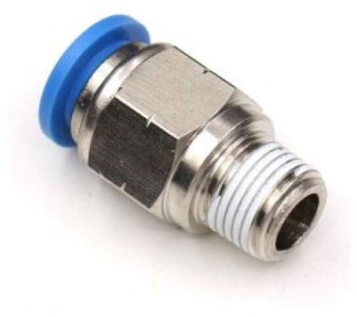 HEXAGON Polished BRASS Pneumatic Male Connector, For Connection, Packaging Type : Box