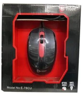 Plastic Enter Computer Mouse, Color : Black