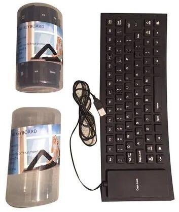 Plastic USB Flexible Keyboard, Color : Black