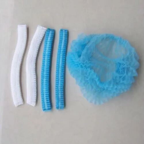 Blue Non Woven Disposable Bouffant Cap, Size : Free Size