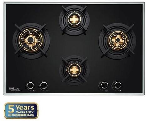 Glass Hindware Gas Hob, Color : Black