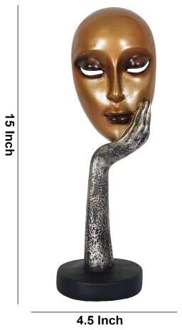 Silver Polyresin Lady Face Statue