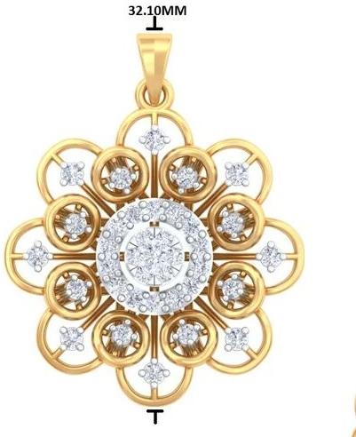 Real Diamond Pendant, Color : H-I