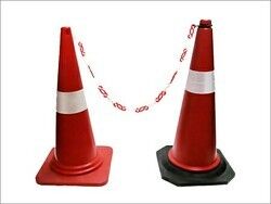 Polypropelene Road Safety Cones, Color : Red