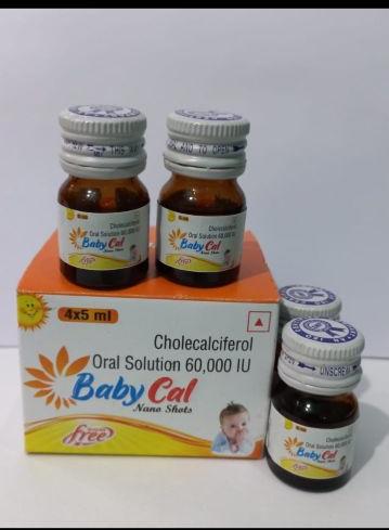 Syrup Baby Cal Vitamin D3 Nano Shot, Packaging Type : Glass Bottle
