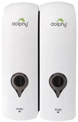 Dolphy Rectangle ABS Plastic Soap Dispenser, For Bathroom, Color : White