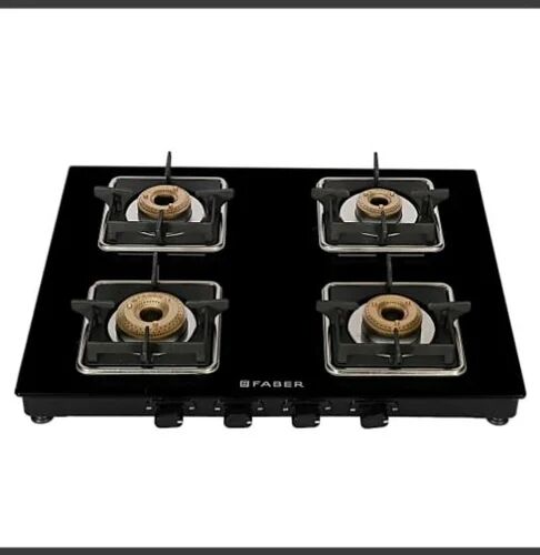 Glass Finised Kitchen Cooktops, Color : Black