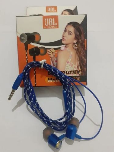 PVC JBL Wired Earphones, Color : BLUE