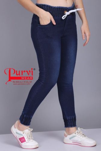 Purvi Wear Plain Denim Jogger, Gender : Female