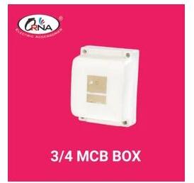 3 4 Way Plastic MCB Box, Color : White
