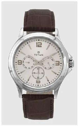 Men TITAN SILVER DIAL MULTIFUNCTION WATCH, Display Type : Analog