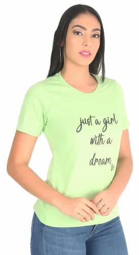 Round Neck Printed T Shirts, Color : Green, Orange, Black, White, Navyblue