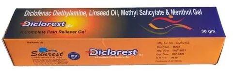 Diclorest Pain Reliver Gel, Packaging Type : Box