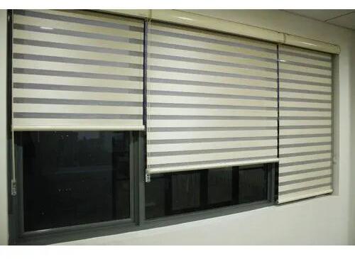 PVC Designer Zebra Blinds, Color : White