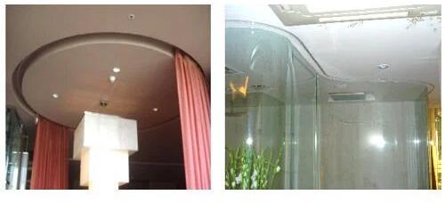 Circular Motorised Curtain, Pattern : Plain