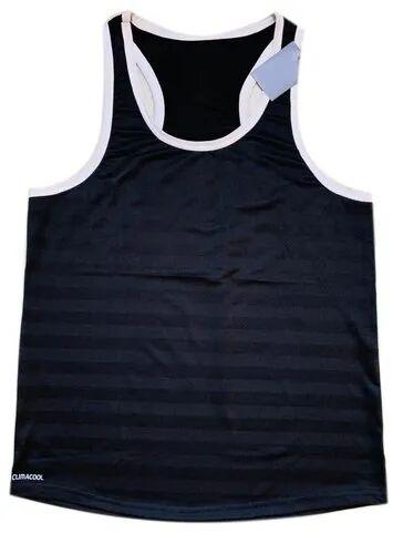 Men Black Cotton Vest