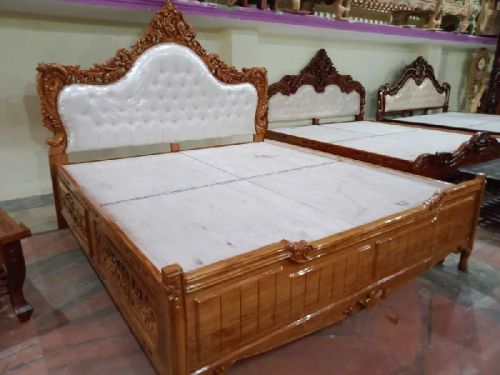 Anam Art Teak Wood Double Bed, For Box Storage