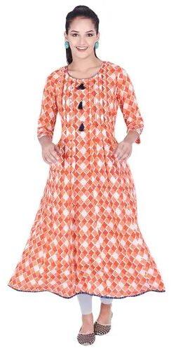 Cotton Printed Anarkali Kurti, Occasion : Formal Wear