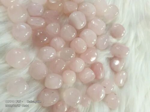 Pink Rose Quartz Tumbled Stone, Size : 20-25mm