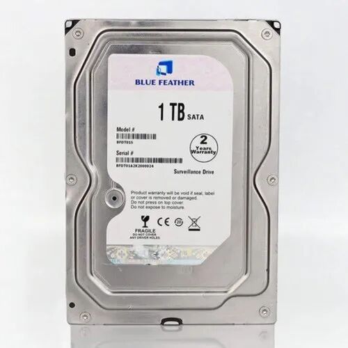 Blue Feather Stainless Steel Hard Disk Drive, For Desktop, Surveillance Systems, Storage Capacity : 1 TB