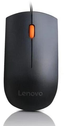 Plastic Lenovo USB Mouse, Color : Black