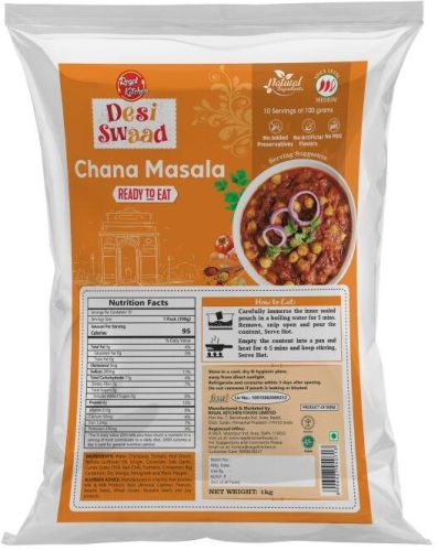 Pre Cooked Organic CHANA MASALA, Certification : FSSAI Certified