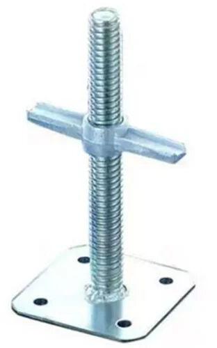 Silver Mild Steel Scaffold Screw Jacks, For Construction