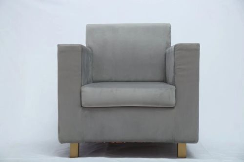 Wooden Single Seater Sofa, For Living Room, Seat Material : Fabric