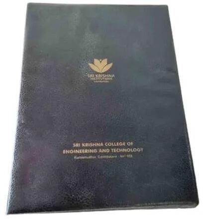 Leather Certificate File, Color : Black