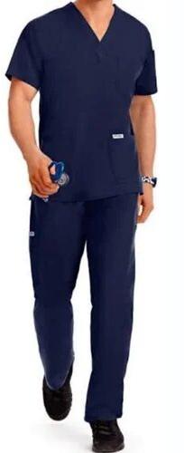 V Neck Semi Cotton Scrub Suits, Size : XS/S/M/L/XL/XXL