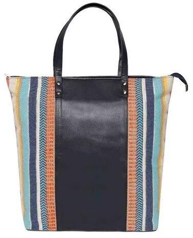 Canvas Jacquard Tote Bag, Closure Type : Snap