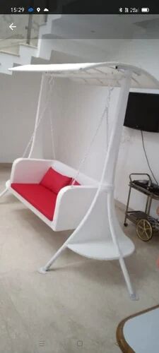 White Iron Two Seater Garden Swing, For Outdoor