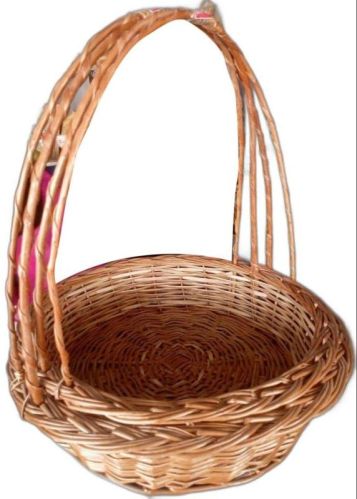 Brown Round Bamboo Cane Gift Basket, Feature : Eco Friendly