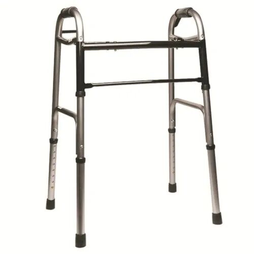 Stainless Steel Foldable Walker, Color : Silver/ Black / Orange/ Blue