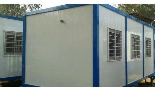 Rectangular Steel Portable Liftable Office Cabin, Color : White