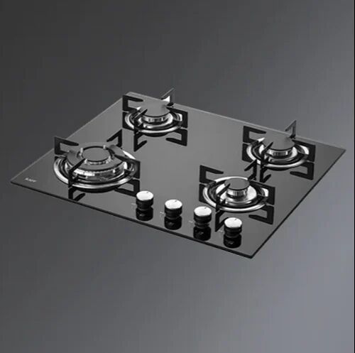 Glass Kaff Gas Stove, Color : Black