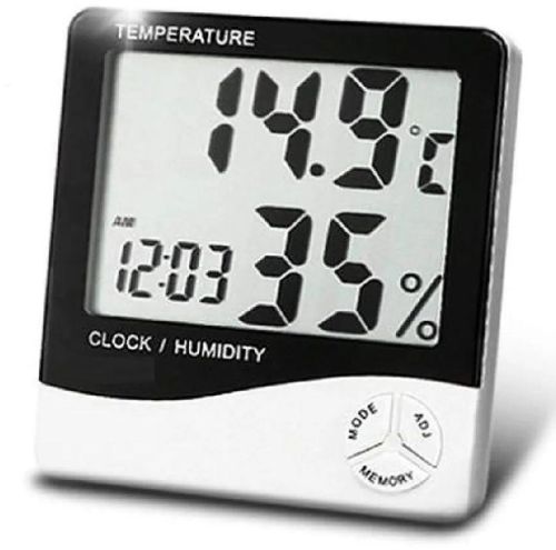 Plastic Office Table Clock, Color : Black White