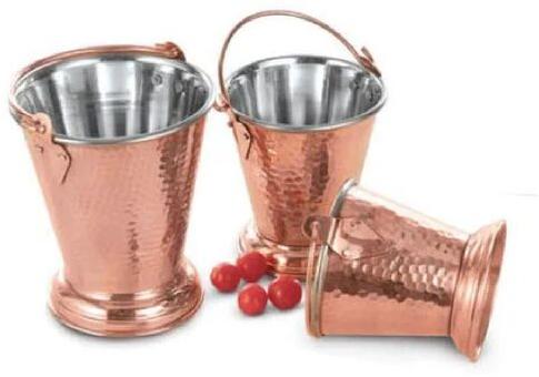 Stainless Steel SS201 Coated Brass Colored Curry Bucket, For Kitchen Use, Certification : CE Certified