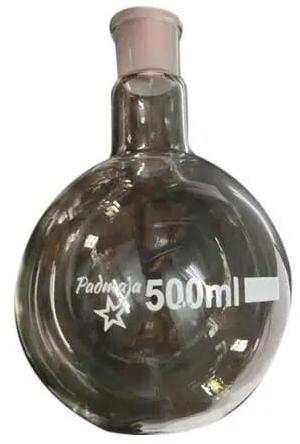 Borosilicate Glass Round Bottom Flask, Packaging Type : Box