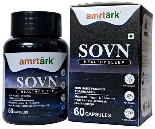 Herbs Sovn Healthy Sleep Capsules, For Sleeping, Color : Brown