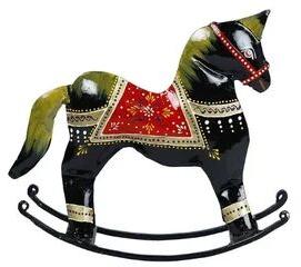 Black Iron Metal Horse Showpiece, For Table Decor, Packaging Type : Buble Box Pack