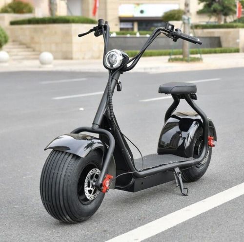 Black Tubeless 9-12bhp Aluminium Electric Motor Scooter