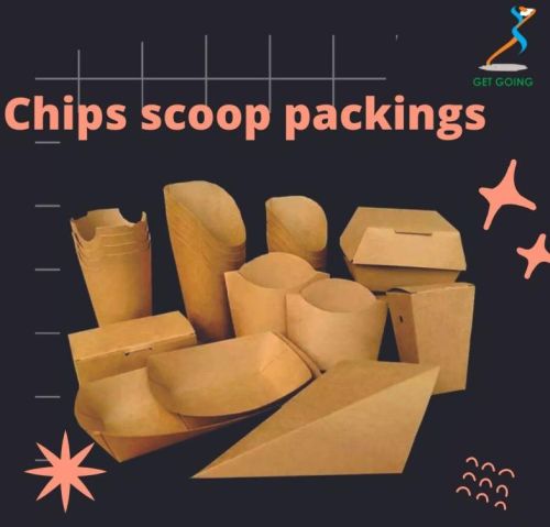 Plain Kraft Paper Brown Chip Scoop