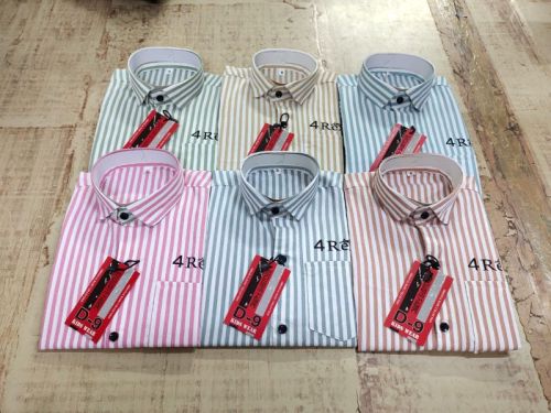 D9 Long Sleeve Regular 100% Cotton Line Print Shirt