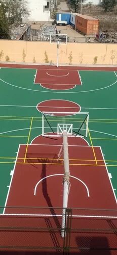 Acrylic ITF Approved Synthetic Basketball Court, Color : Multi Colour