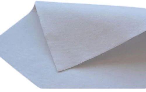 Plain Needle Punch Fabric, Color : White