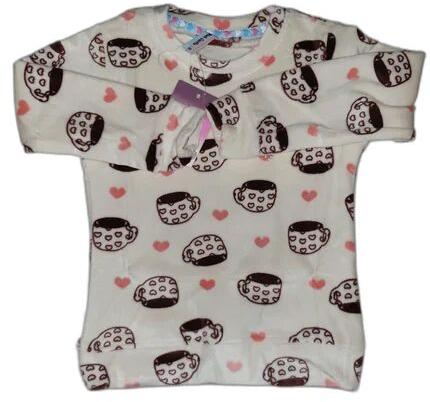 Girls Printed Woolen Top, Sleeves Type : Full Sleeves