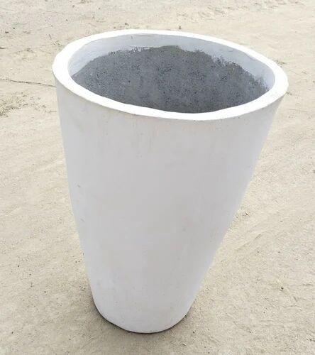 White Cement Pot, For Garden