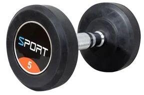 Rubber Round Dumbbells, Color : Black